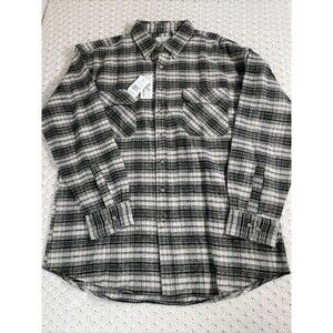 Vintage NWT Eagle Crest Flannel Shirt Mens XLT Olive Green Black Tan Plaid